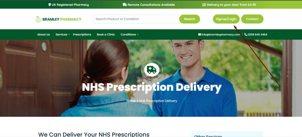 NHS repeat prescription service at Bramley Pharmacy in Ealing
